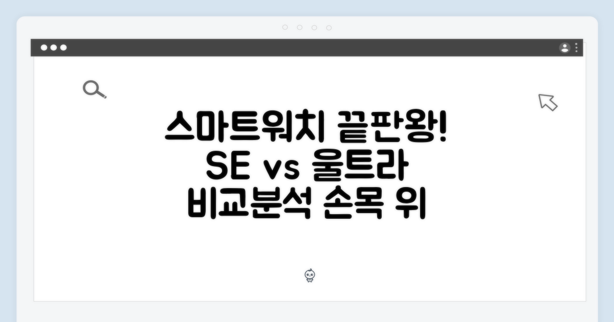 손목 위 혁신, 스마트워치 비교! SE부터 울트라까지, 완벽 가이드