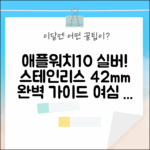 애플워치10 실버 스테인리스 밴드: 레이디스 42mm 완벽 가이드