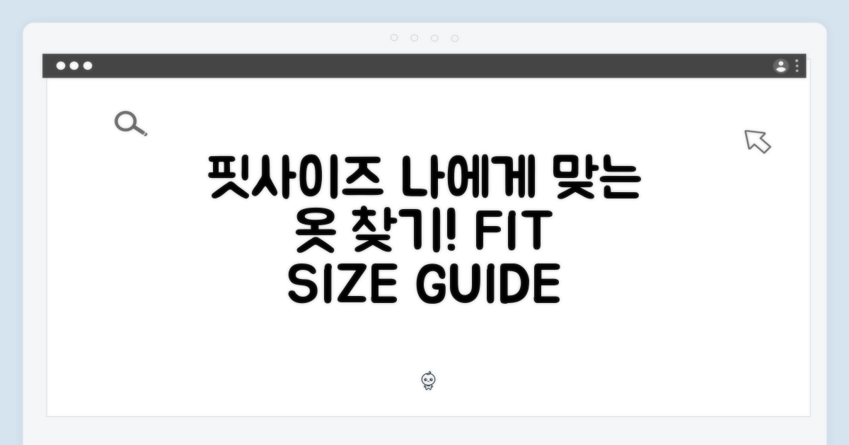 다양한 핏과 사이즈 선택 가이드