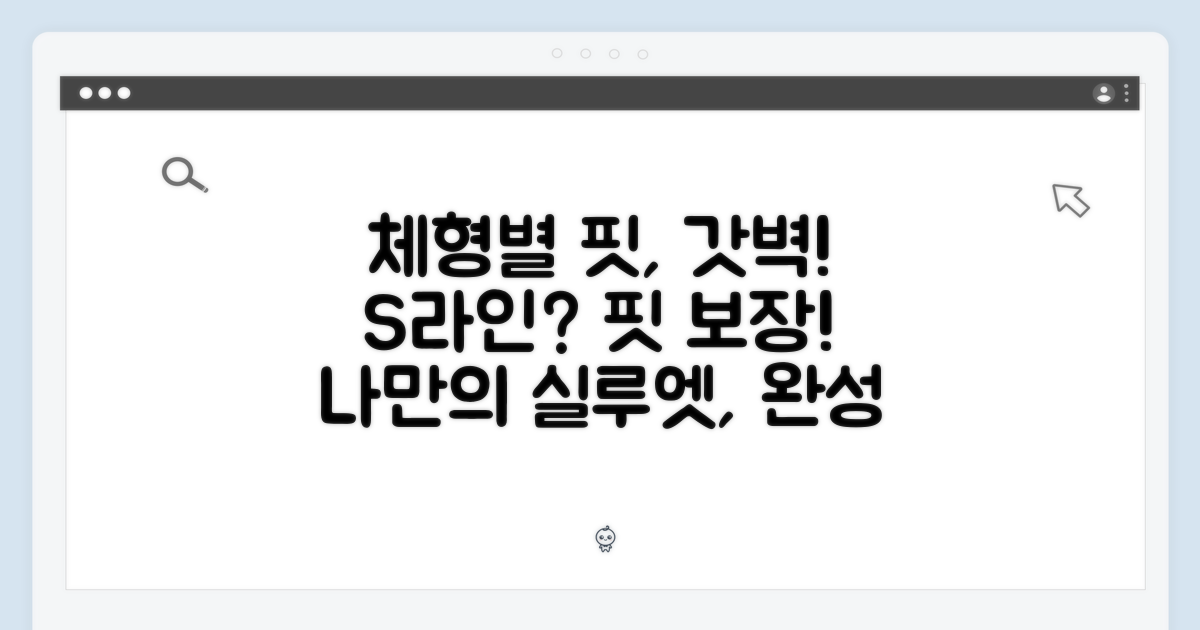 체형별 맞춤 핏, 완벽한 실루엣