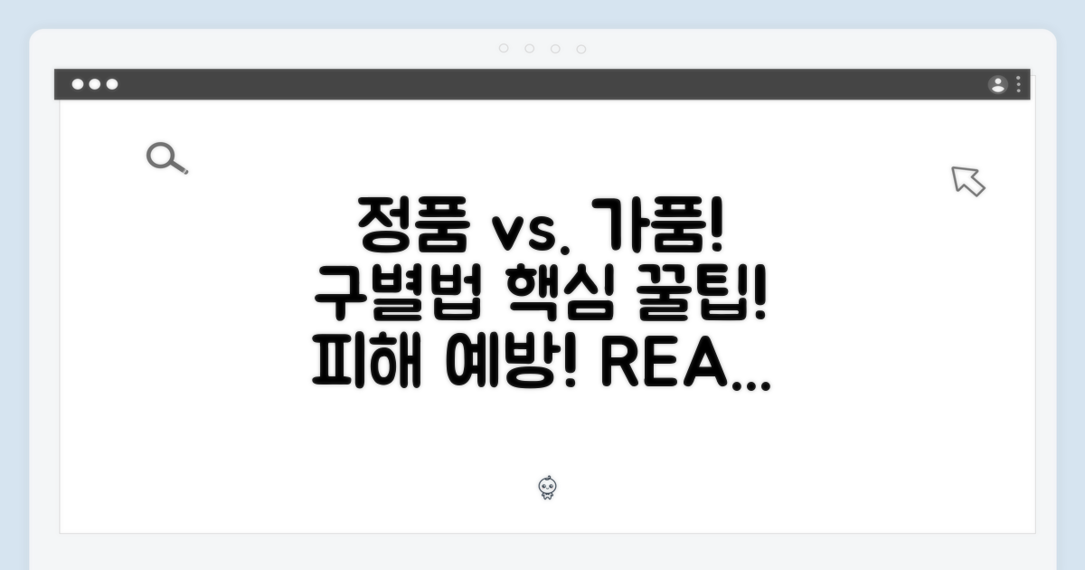 정품 구별법: 가품 주의사항