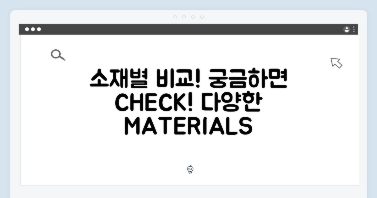 다양한 소재 비교