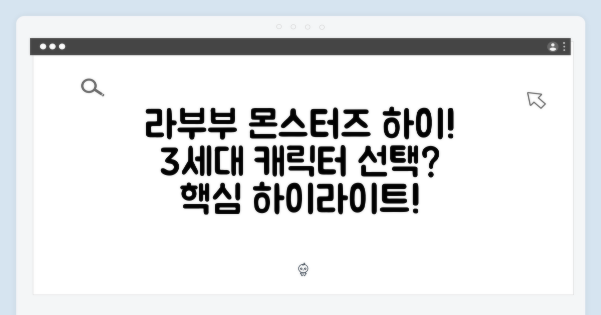 라부부 더 몬스터즈 하이라이트 3세대, 캐릭터 선택 가능?