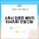 스투시 베이직 티셔츠, 입문은 이걸로! (반팔/긴팔/롱슬리브
