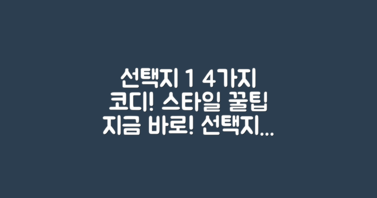 4가지 코디 제안