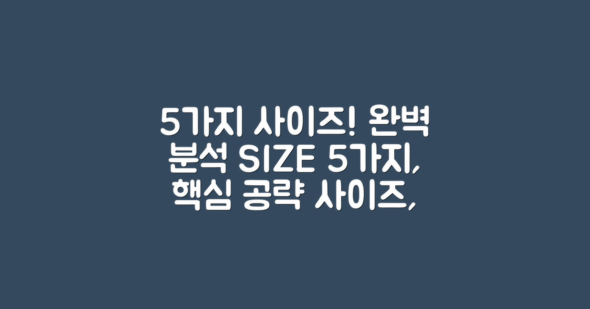 5가지 사이즈 완벽 분석