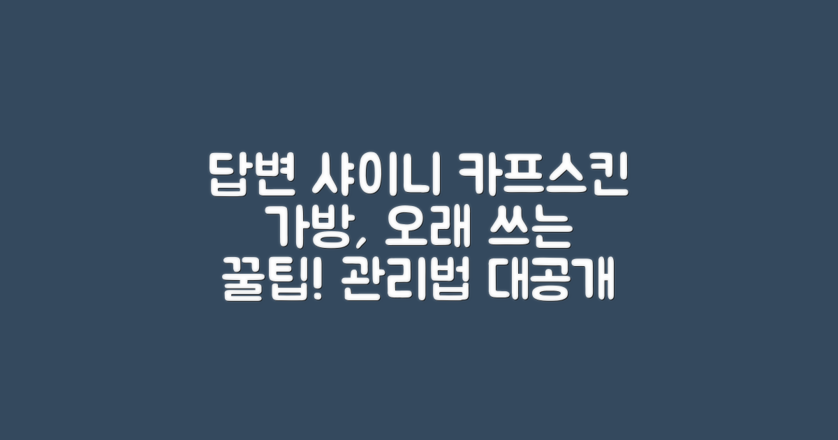 가방 관리: 샤이니 카프스킨 오래 사용하는 법