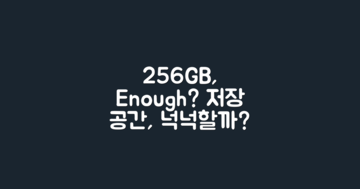 256GB, 충분한 저장 공간?