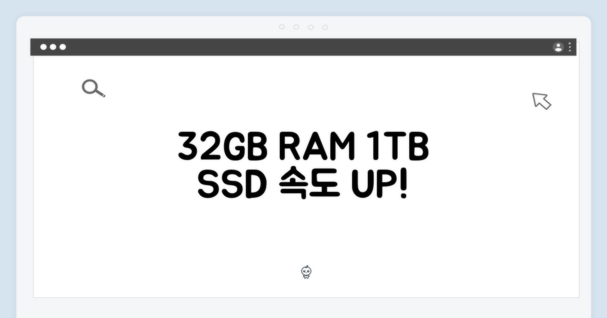 32GB RAM, 1TB SSD 속도