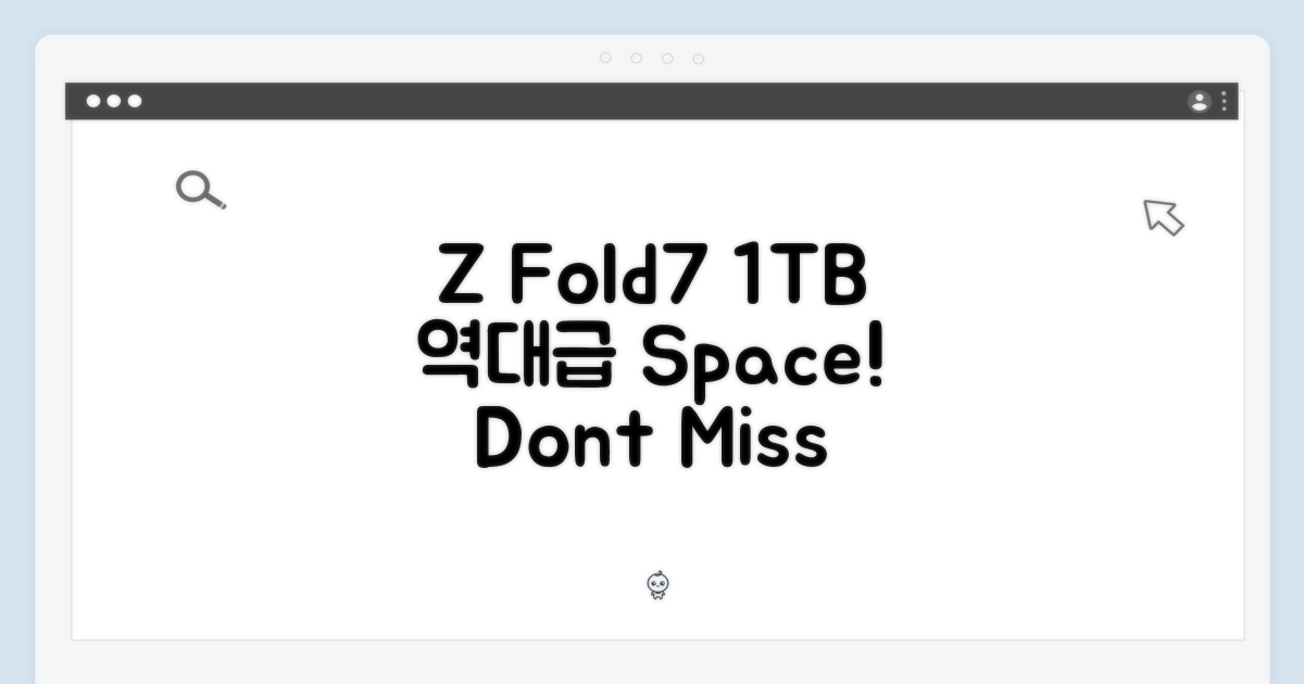 Z Fold7 1TB, 역대급 저장공간!