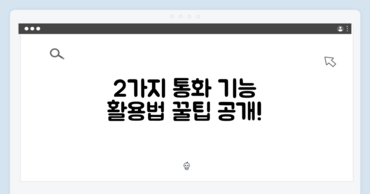 2가지 통화 기능 활용