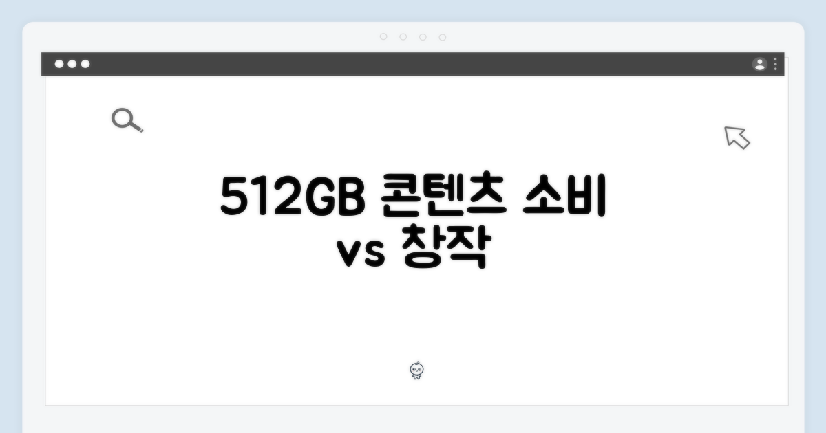 512GB: 콘텐츠 소비 vs 창작
