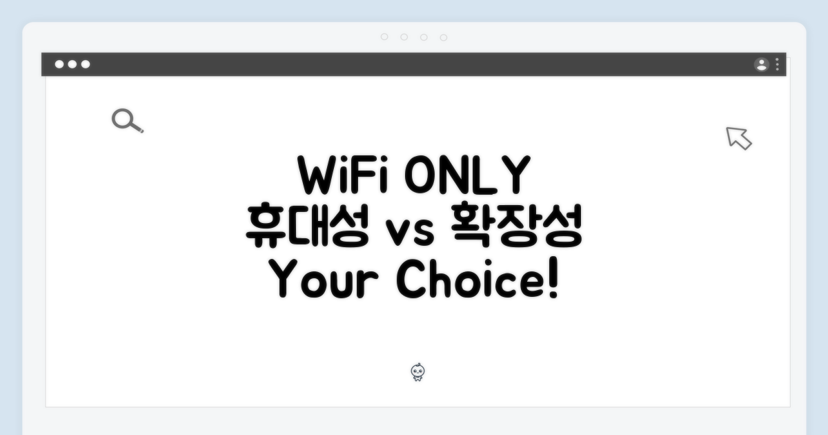 WiFi 전용: 휴대성 vs 확장성
