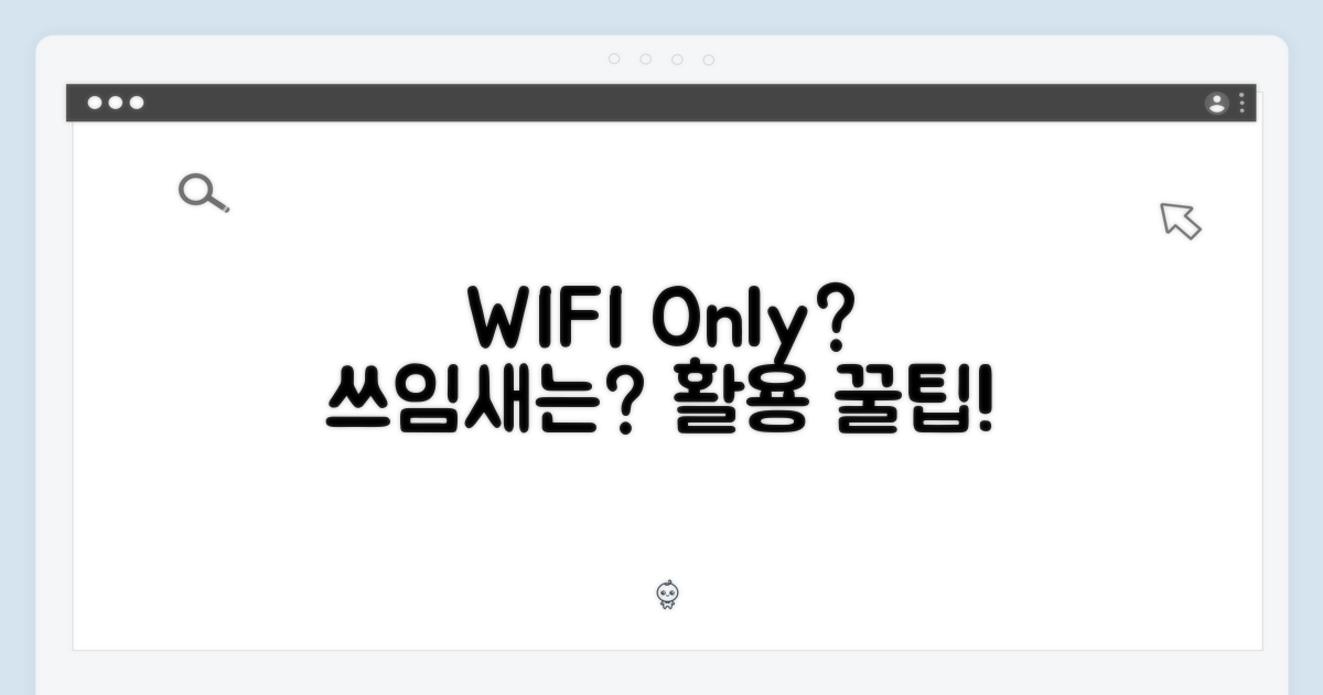 WIFI 전용, 활용도는?