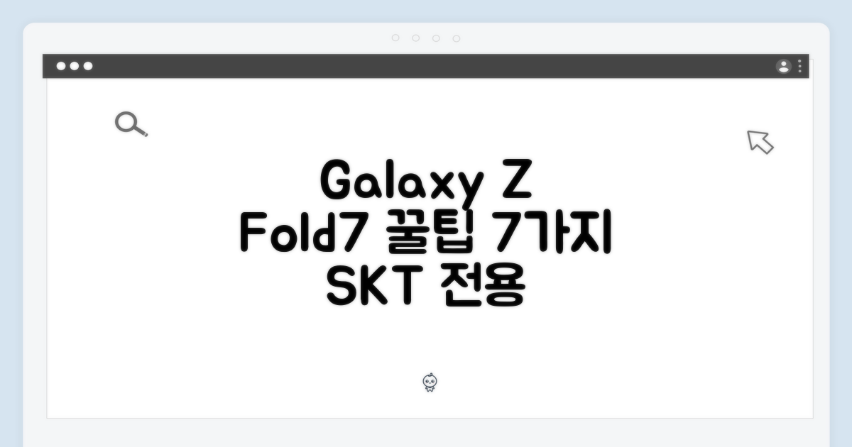 SKT 갤럭시 Z Fold7 256GB 변경 팁 7가지