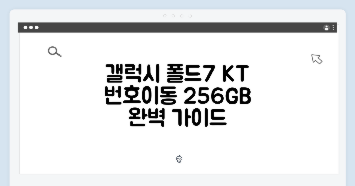 갤럭시 폴드7 256GB KT 번호이동 완벽 가이드
