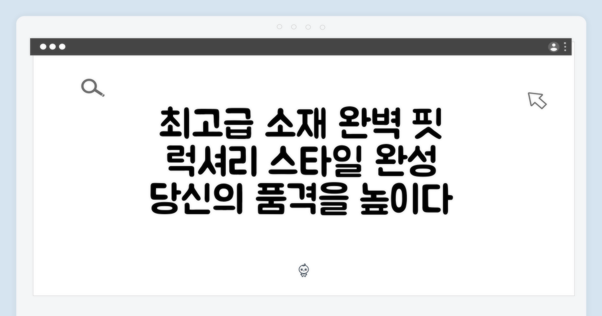 고급스러운 소재와 핏