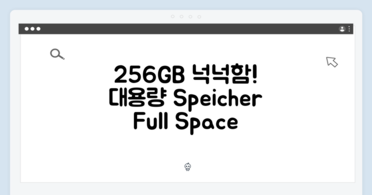256GB 대용량, 넉넉한 공간