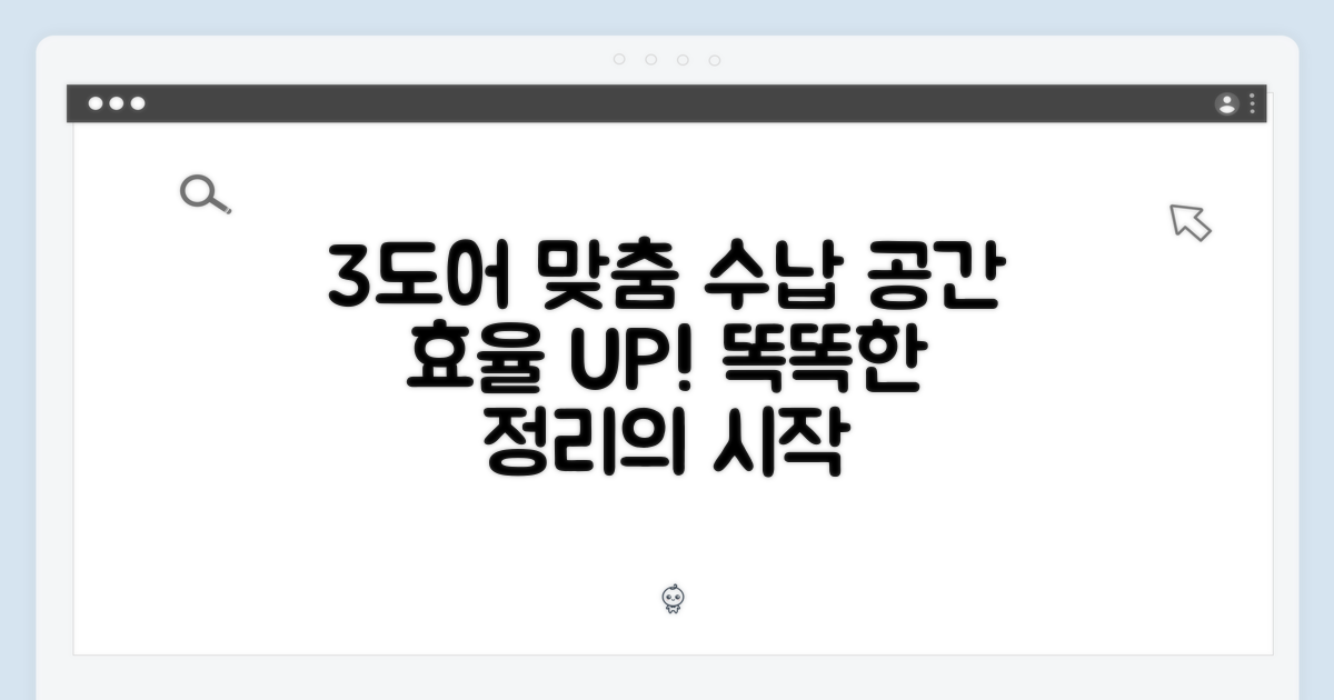3도어 맞춤 수납, 효율적인 공간 활용