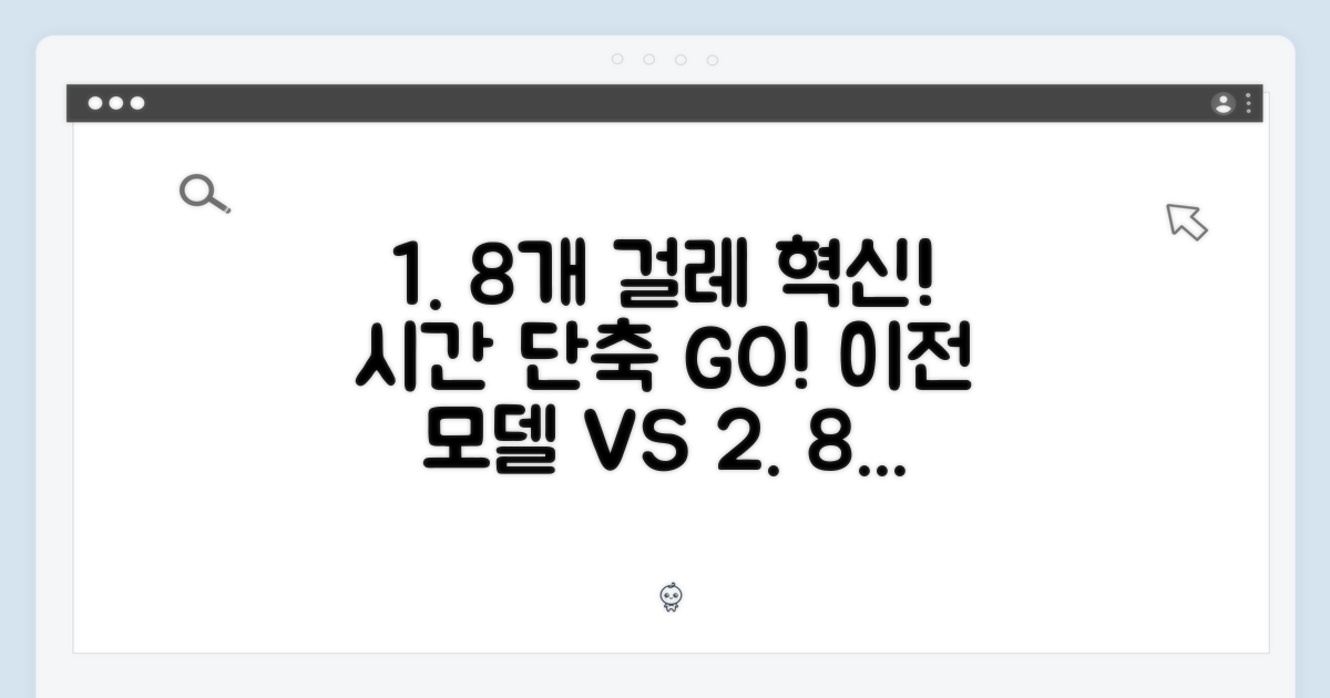 8개 걸레, 청소 시간 단축 vs. 이전 모델