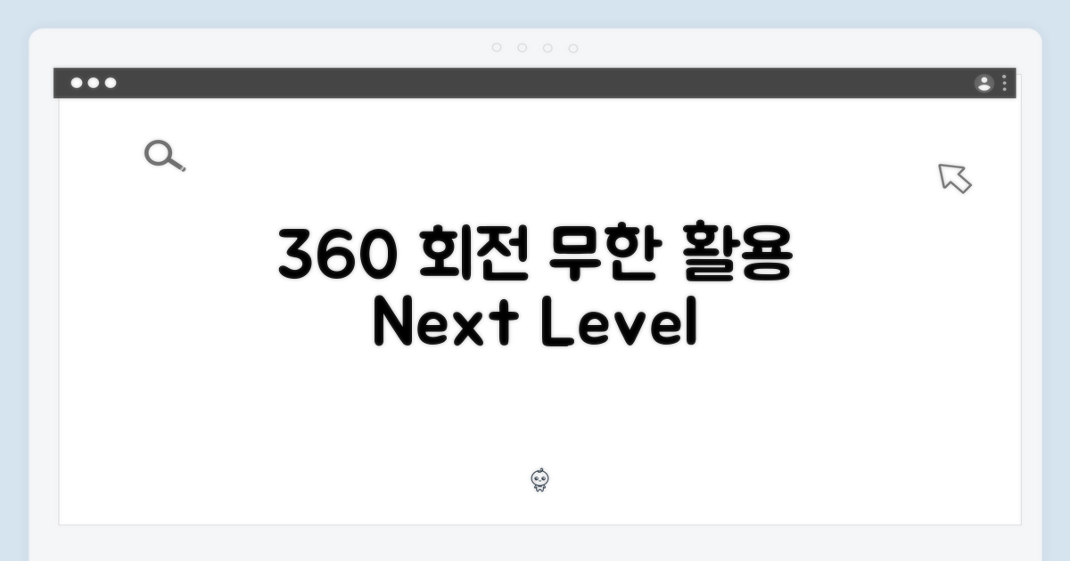 360도 회전, 무한한 활용성